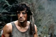 American actor Sylvester Stallone plays Rambo on the set of First Blood(Photo by Sunset Boulevard/Corbis via Getty Images)